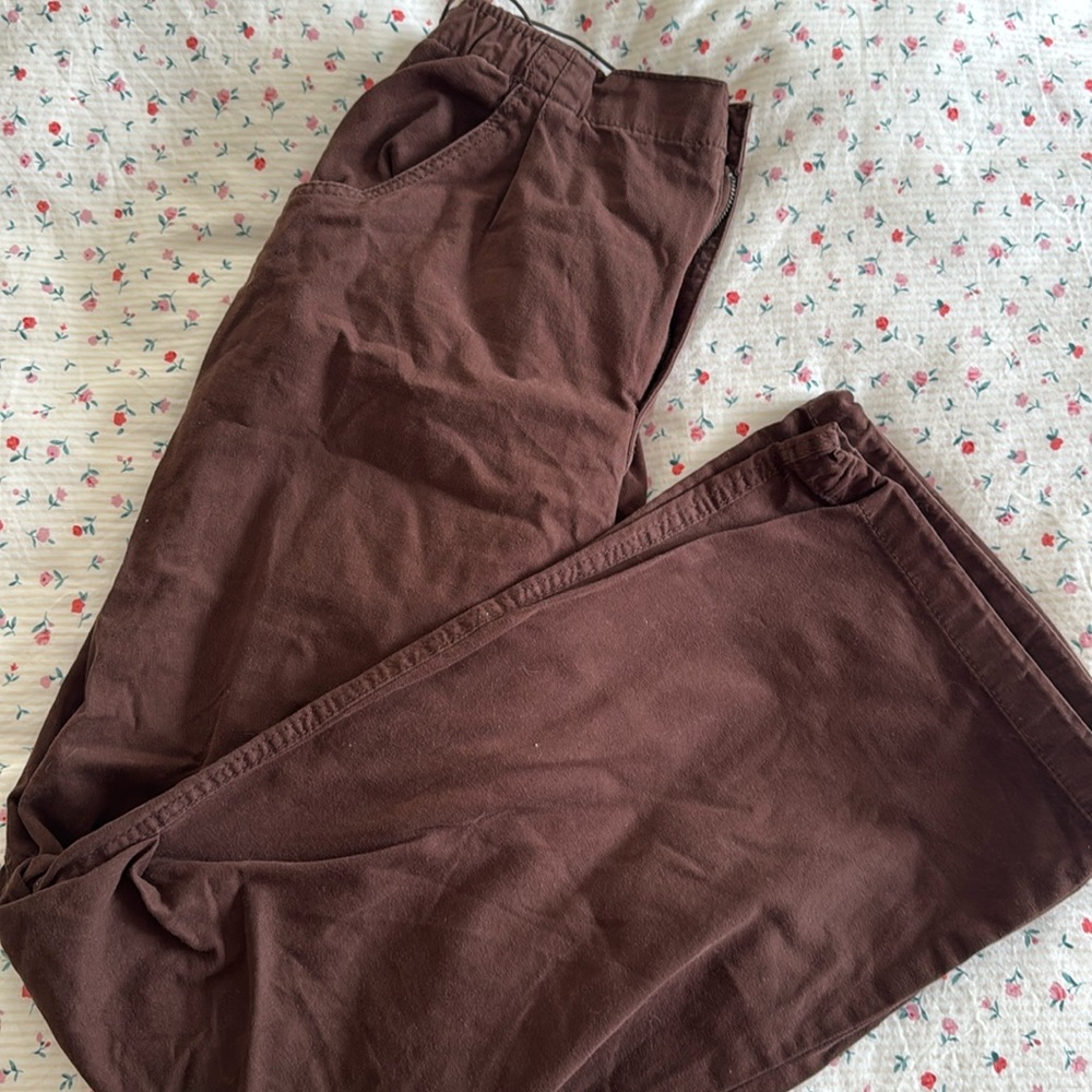 Bershka Chocolate Brown Parachute Pants - Picture 3 of 5